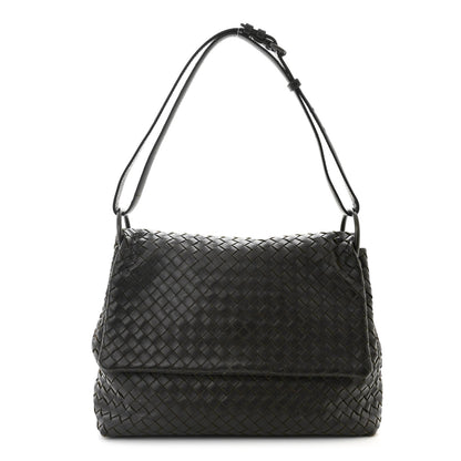 Bottega Veneta Nappa Intrecciato Flap Shoulder Bag Ebano 1 of 12