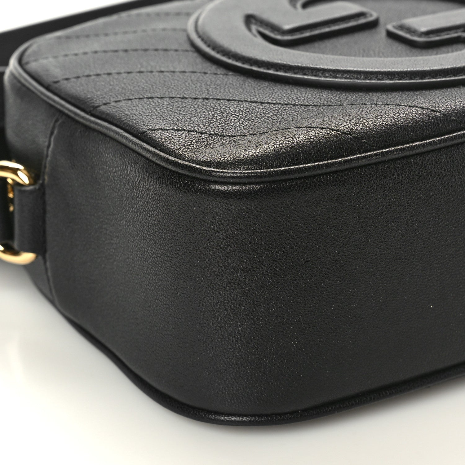 Gucci Sakai Be Green Calfskin Diagonal Stitched Small Blondie Shoulder Bag Black 9 of 10