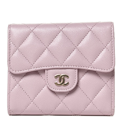 Chanel Caviar Quilted Compact Flap Wallet Light Pink 1 of 10