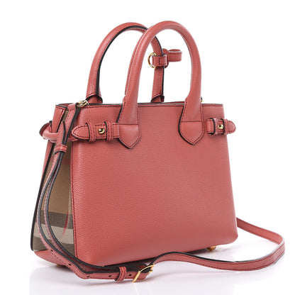 Burberry Grainy Calfskin House Check Small Banner Tote Cinnamon Red 3 of 12