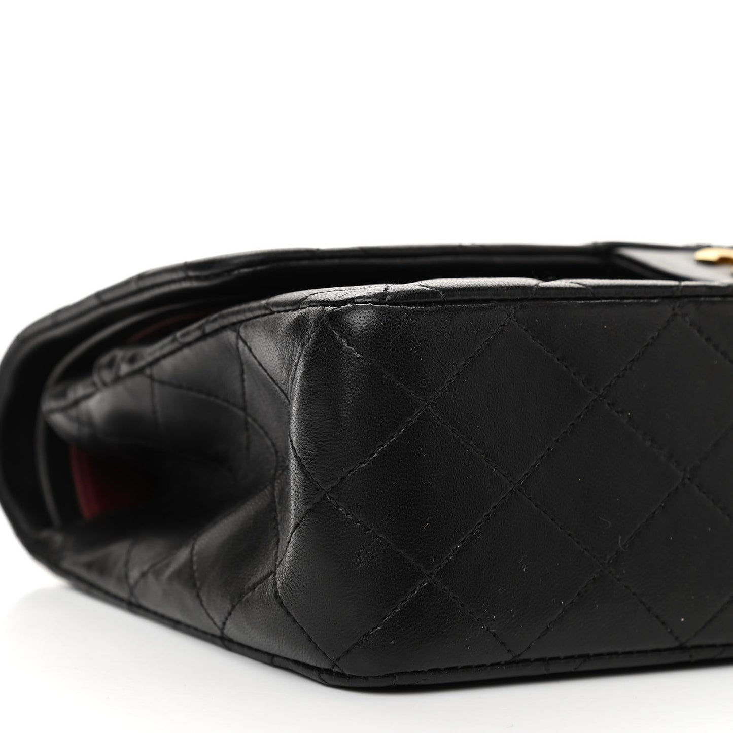 Lambskin Quilted Medium Double Flap Black
