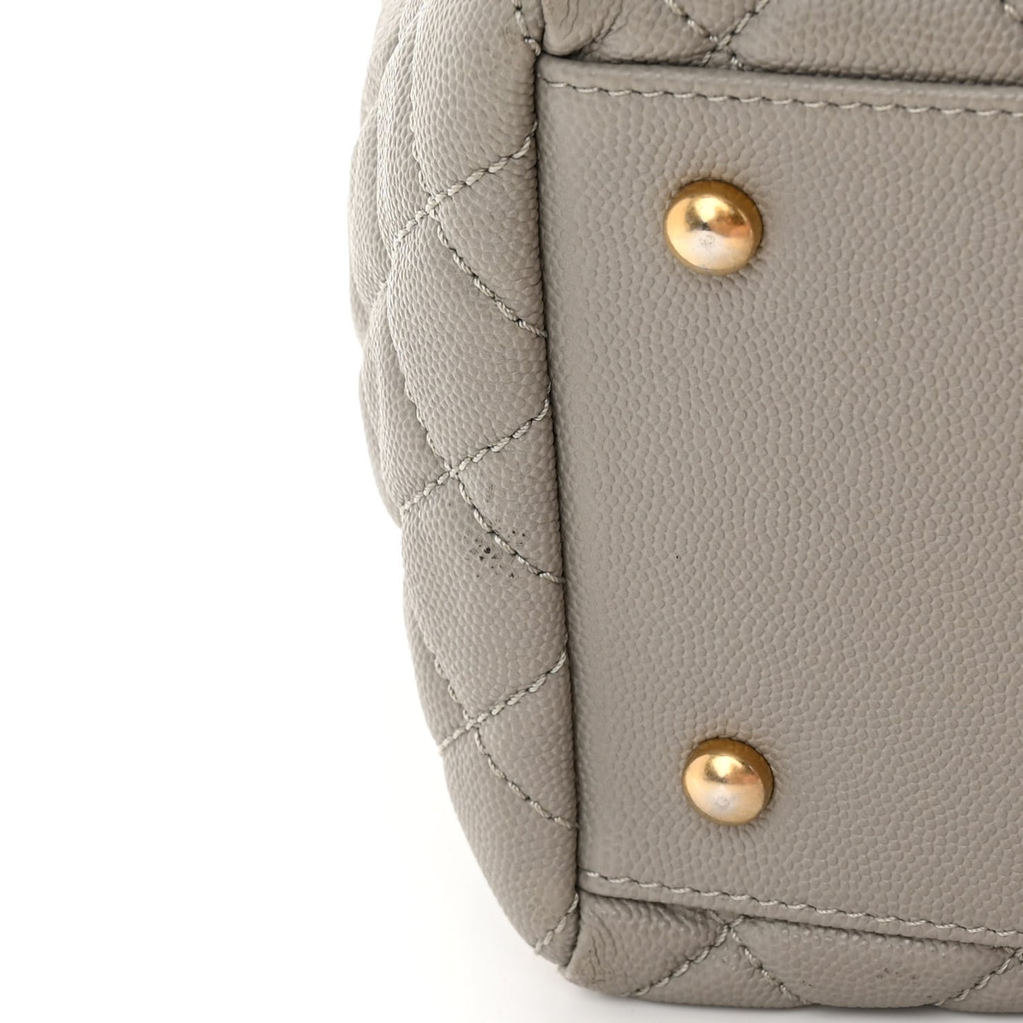 Caviar Quilted Coco Handle Shopping Tote Grey