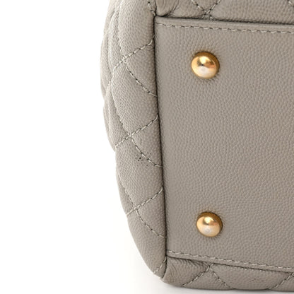 Chanel Caviar Quilted Coco Handle Shopping Tote Grey 13 of 19