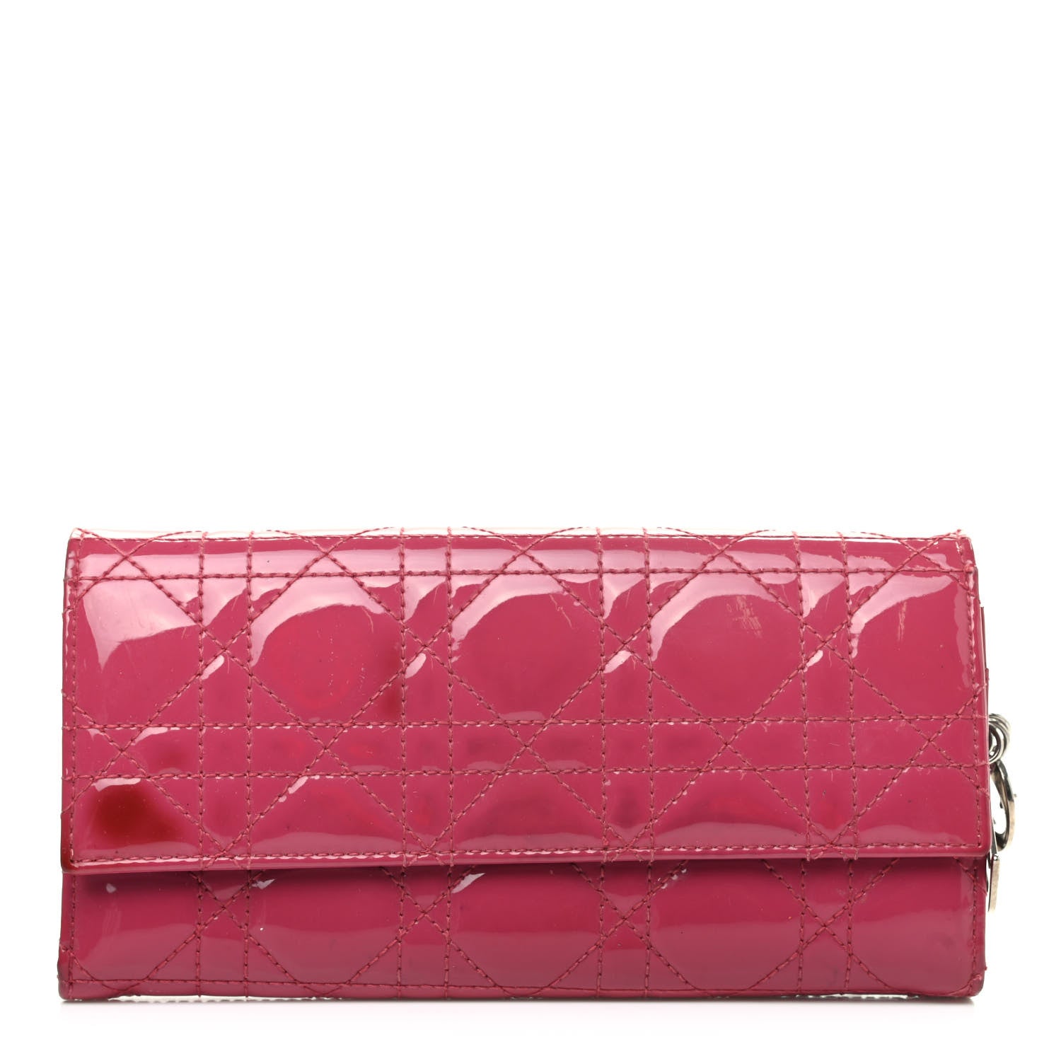 Christian Dior Patent Cannage Rendezvous Wallet Pink 1 of 12