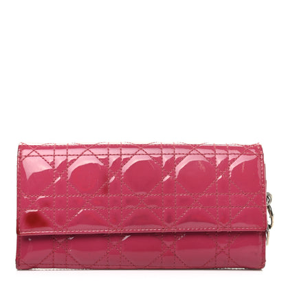 Christian Dior Patent Cannage Rendezvous Wallet Pink 1 of 12