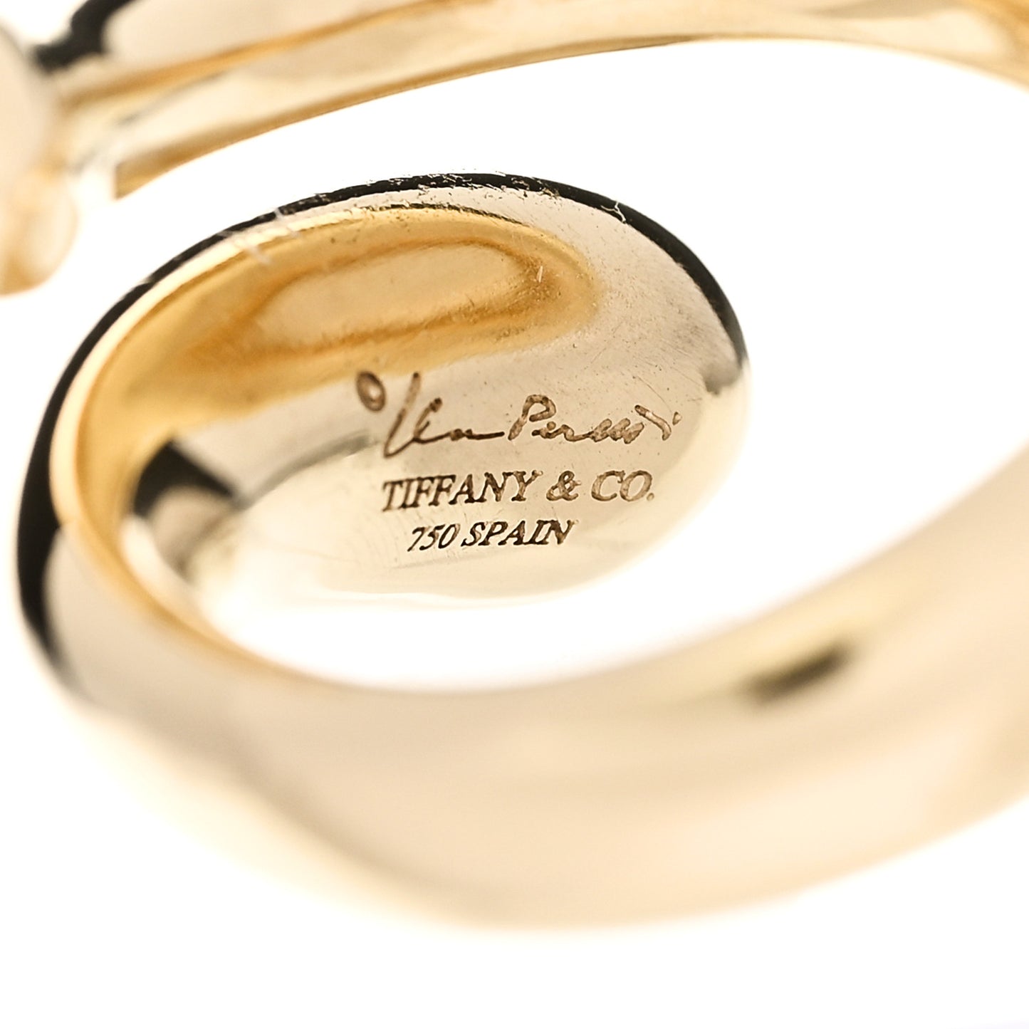 18K Yellow Gold Elsa Peretti Teardrop Bypass Ring 49 5