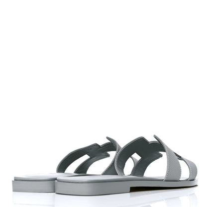Hermes Epsom Oran Sandals 39 Bleu Glacier 3 of 5