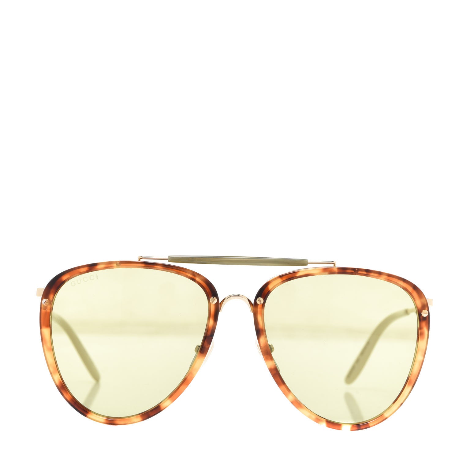 Gucci Aviator Sunglasses GG0672S Havana Gold Green 2 of 8