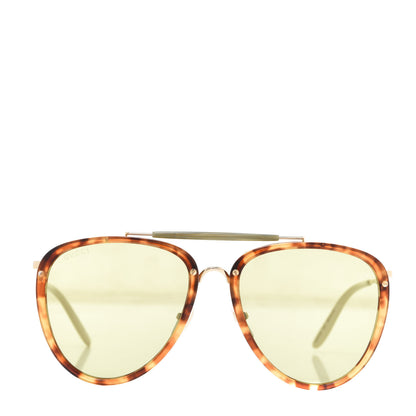 Gucci Aviator Sunglasses GG0672S Havana Gold Green 2 of 8
