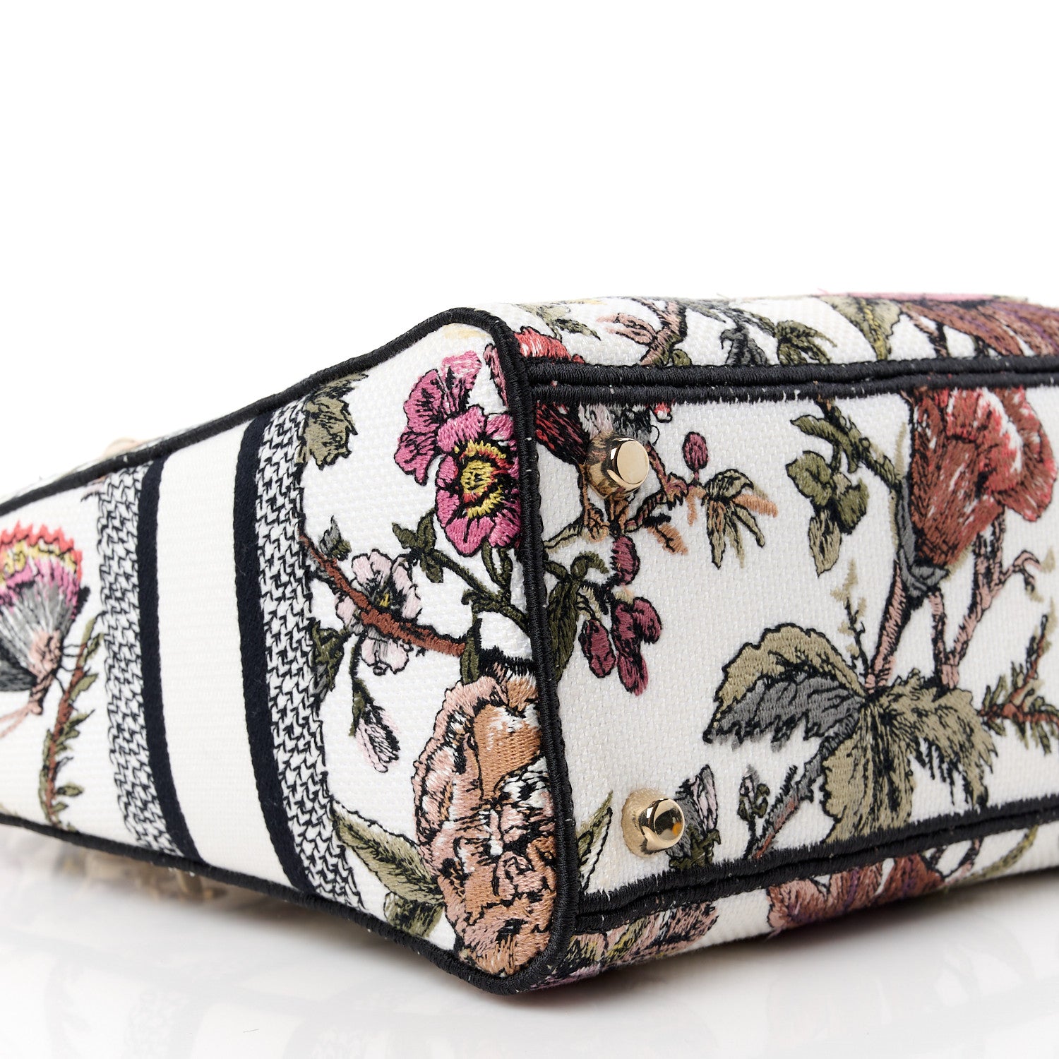 Christian Dior Canvas Embroidered Jardin Botanique Medium Lady D-Lite White Multicolor 9 of 10