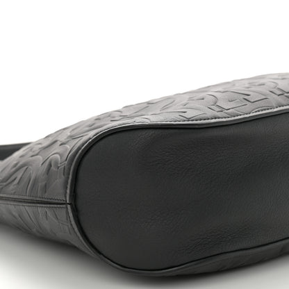 Salvatore Ferragamo SALVATORE FERRAGAMO Calfskin Embossed Gancini Margot Hobo Black 9 of 10