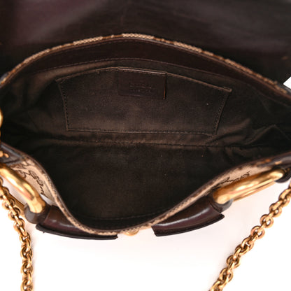 Gucci Monogram Studded Small Horsebit Clutch Dark Brown 5 of 17