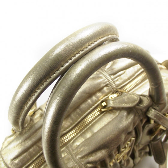 Prada Nappa Gaufre Dome Satchel Platino 6 of 12