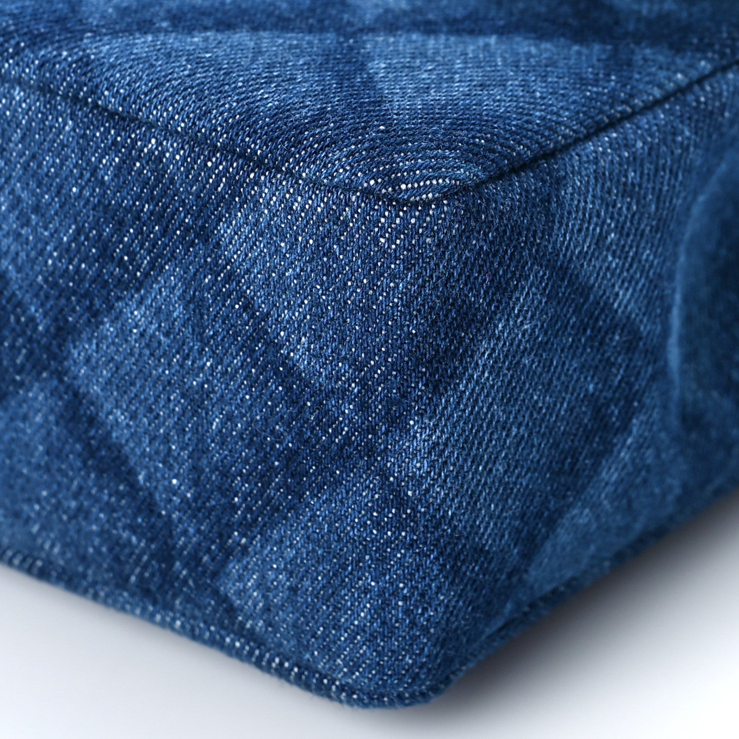 Chanel Printed Denim Quilted Mini Rectangular Flap Dark Blue 9 of 10