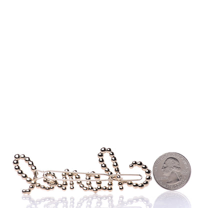Chanel Metal Glass Swirling Pearls Hair Clip Gold 2 of 4