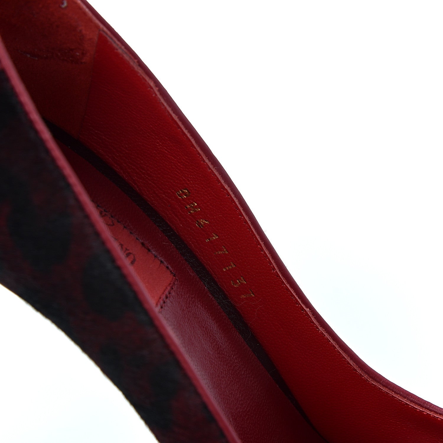 Valentino Garavani Calf Hair Leopard Print Rouge Absolute Rockstud Ankle Strap Pumps 37 Red Black 9 of 10