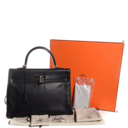 Hermes Evergrain Kelly Retourne 35 Black 8 of 28