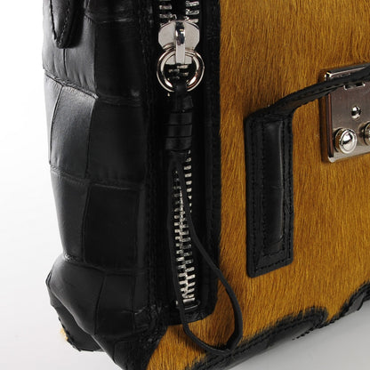 3.1 Phillip Lim 3.1 Calf Hair Calfskin Crocodile Embossed Mini Pashli Satchel Antique Grey Olive 9 of 12