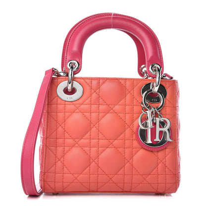 Christian Dior Lambskin Cannage Mini Tri-Color Lady Dior Pink 1 of 12