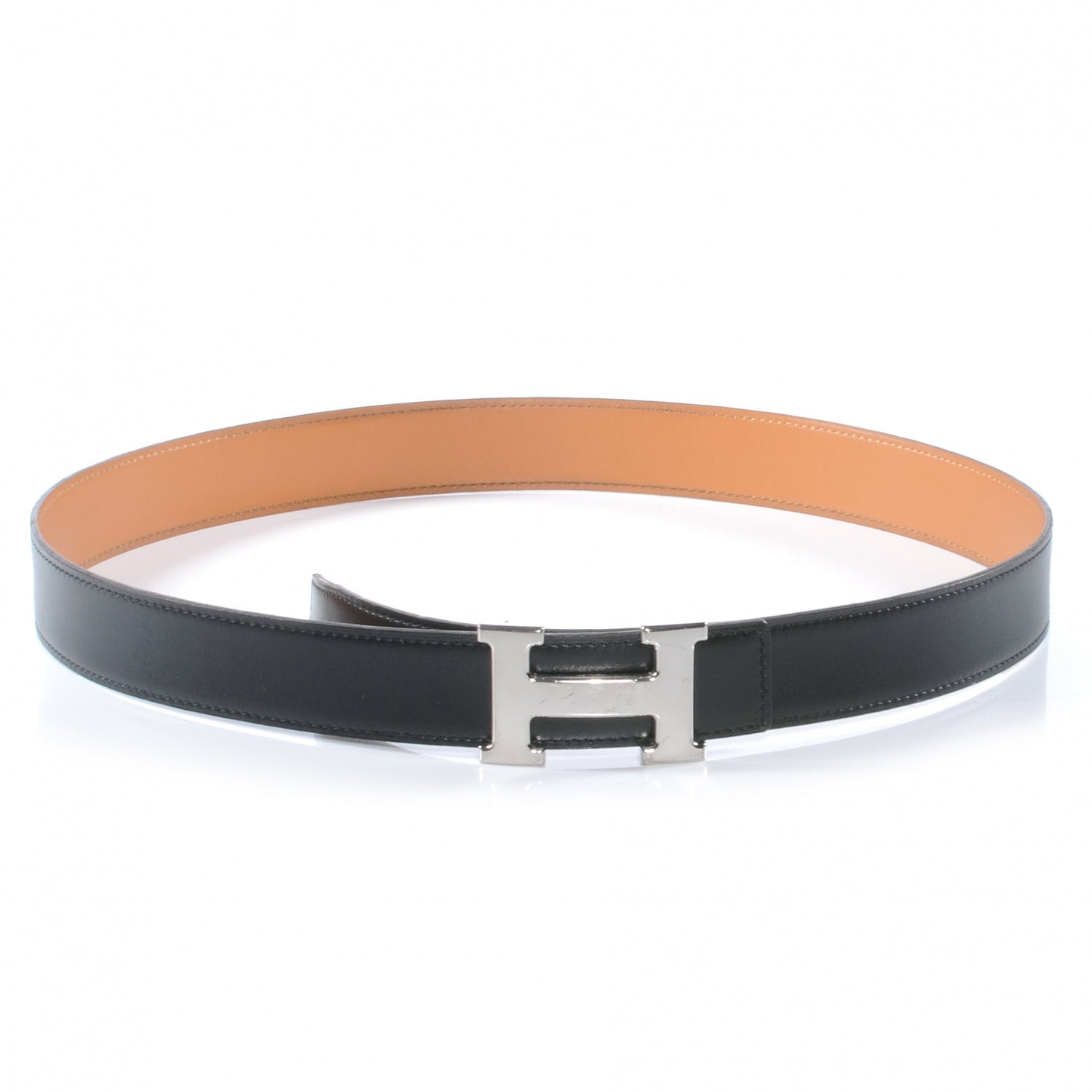 Hermes Box and Chamonix Reversible Constance 32mm H Belt 90 Noir Natural 1 of 6