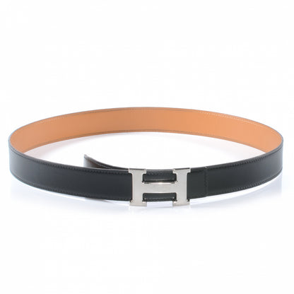 Hermes Box and Chamonix Reversible Constance 32mm H Belt 90 Noir Natural 1 of 6