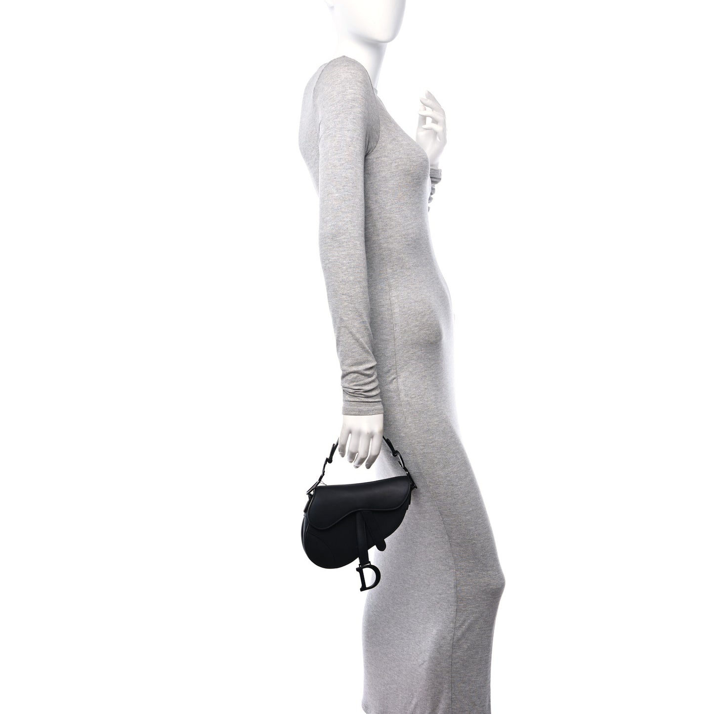 Ultra Matte Calfskin Mini Saddle Bag Black