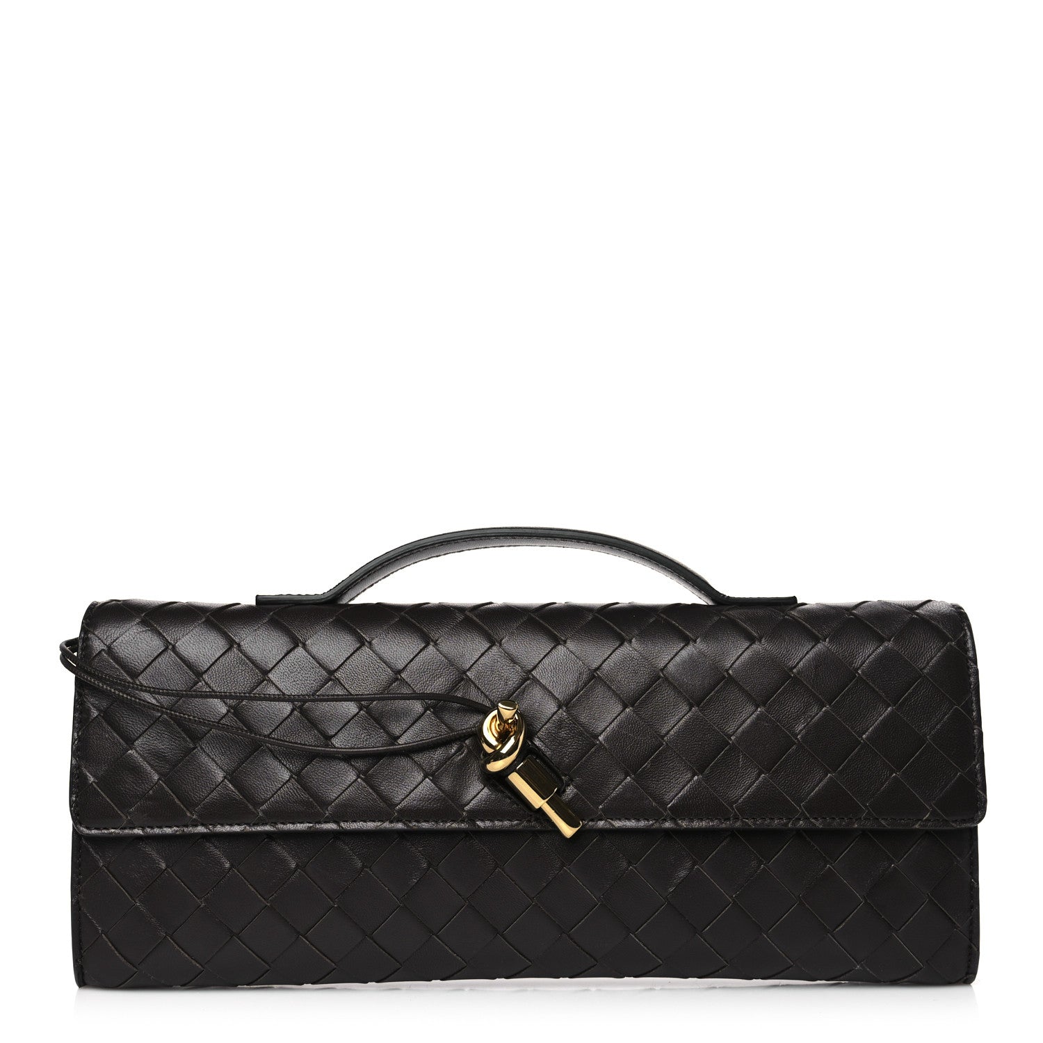 Bottega Veneta Nappa Intrecciato Long Andiamo Top Handle Clutch Fondant 1 of 8