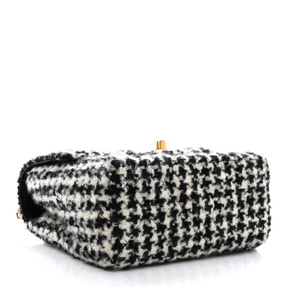 Chanel Tweed Houndstooth Quilted Mini Square Flap White Black 4 of 12