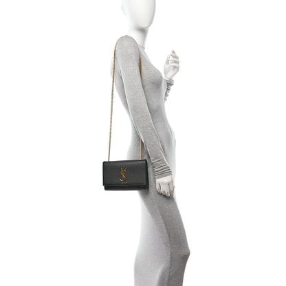 Saint Laurent Grain De Poudre Small Monogram Kate Satchel Black 2 of 14