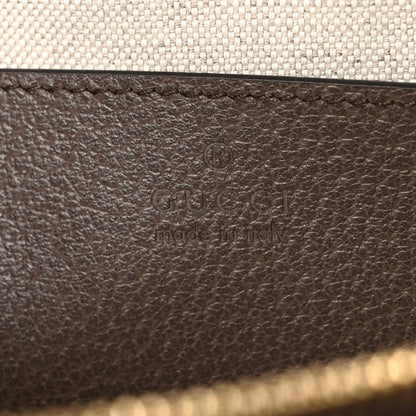 Gucci Monogram Jumbo GG Textured Dollar Calfskin Web Small Ophidia Dome Shoulder Bag Camel Ebony New Acero 6 of 9