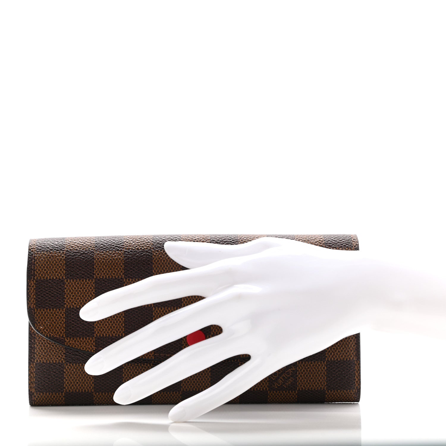 Louis Vuitton Damier Ebene Emilie Wallet Red 2 of 7