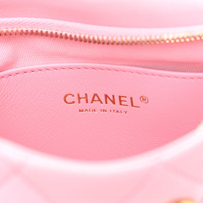Chanel Lambskin Quilted CC Links Hobo Light Pink 6 of 9
