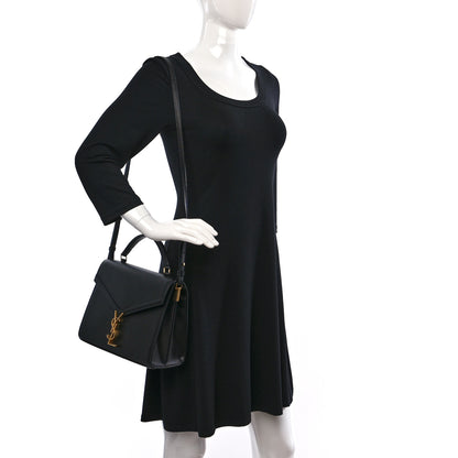 Saint Laurent Grain de Poudre Medium Classic Monogram Cassandra Top Handle Black Rouge Legion 2 of 12