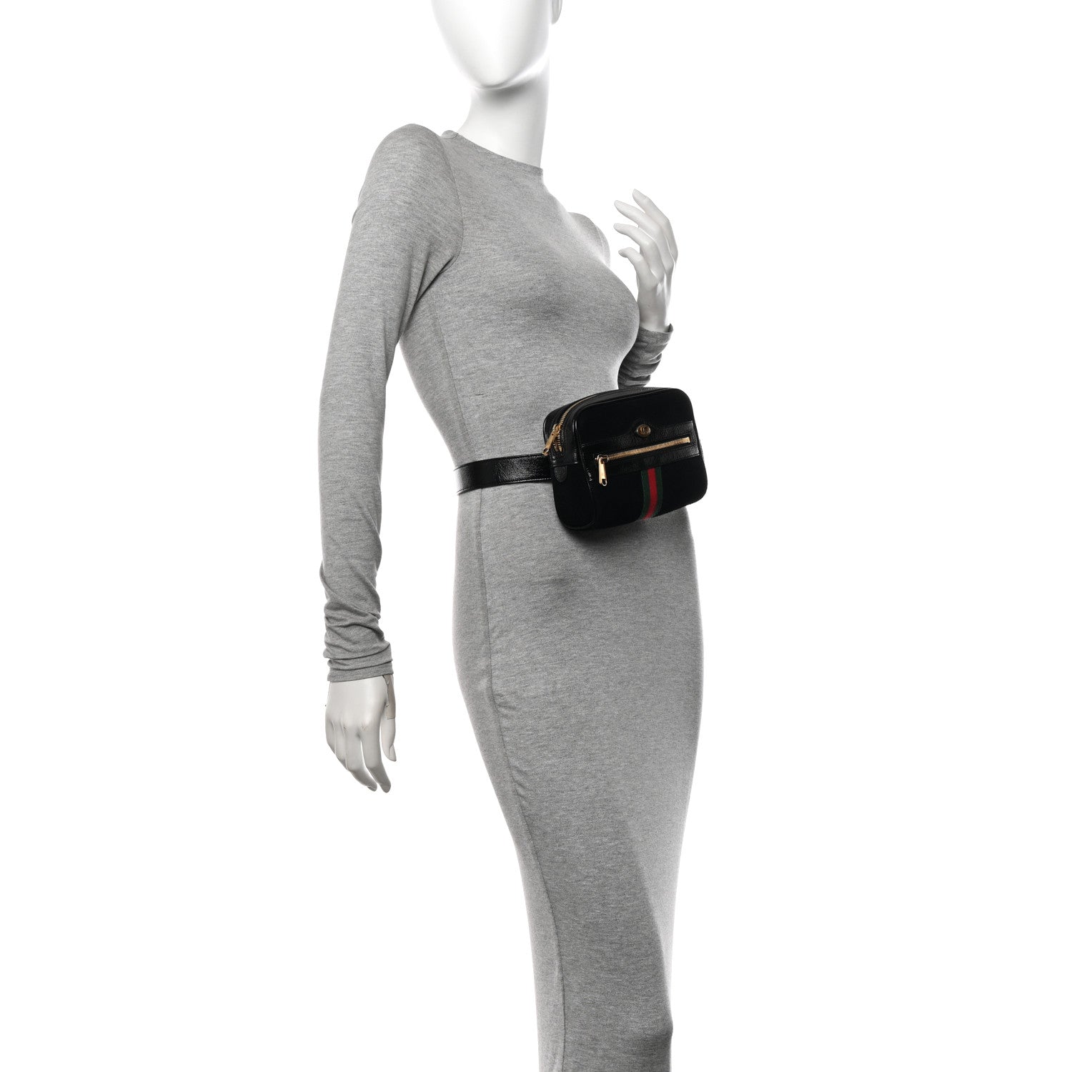 Gucci Suede Small Ophidia Belt Bag 85 34 Black 2 of 10