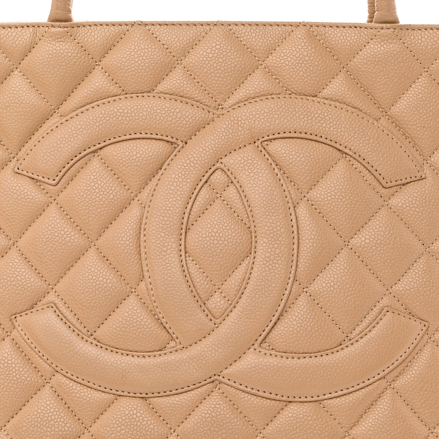 Chanel Caviar Quilted Medallion Tote Beige 10 of 13