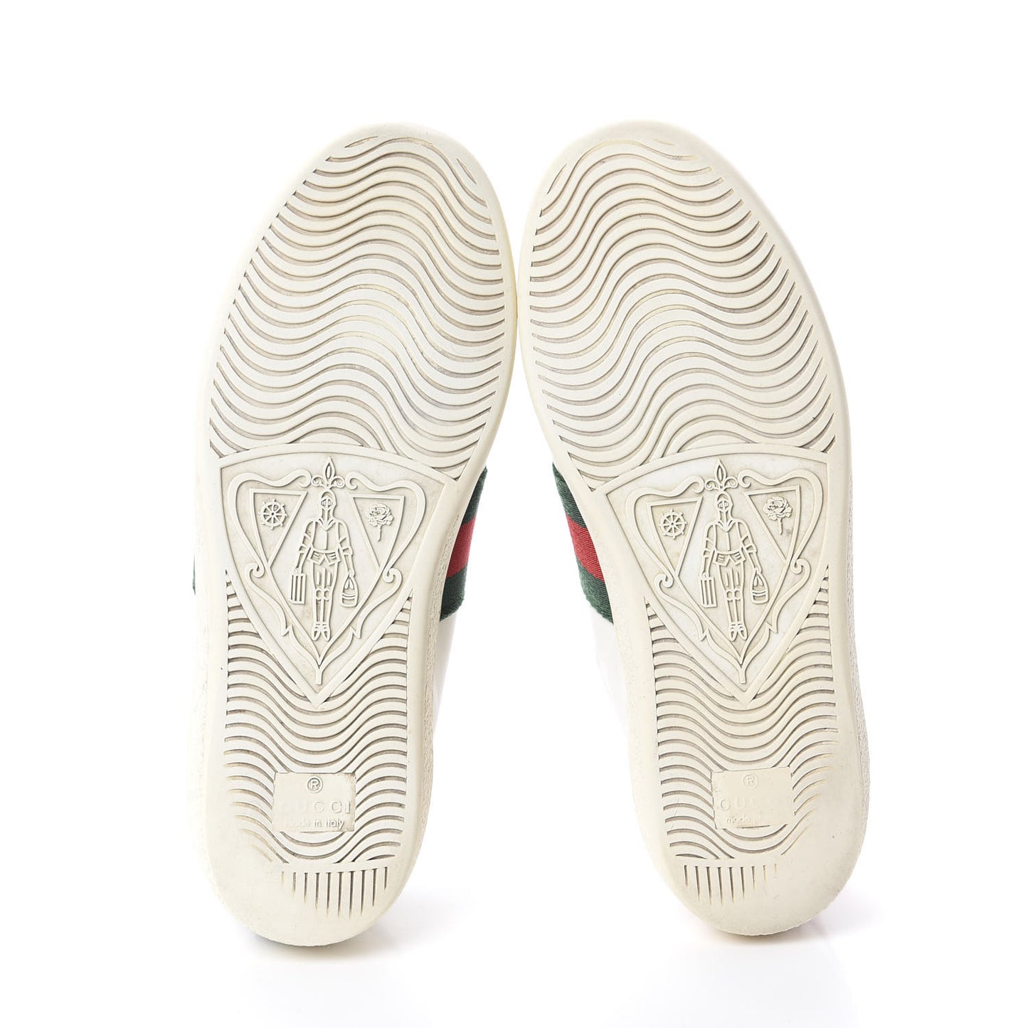 Calfskin Ayers Bee Embroidered Womens Ace Sneakers 35 White Green