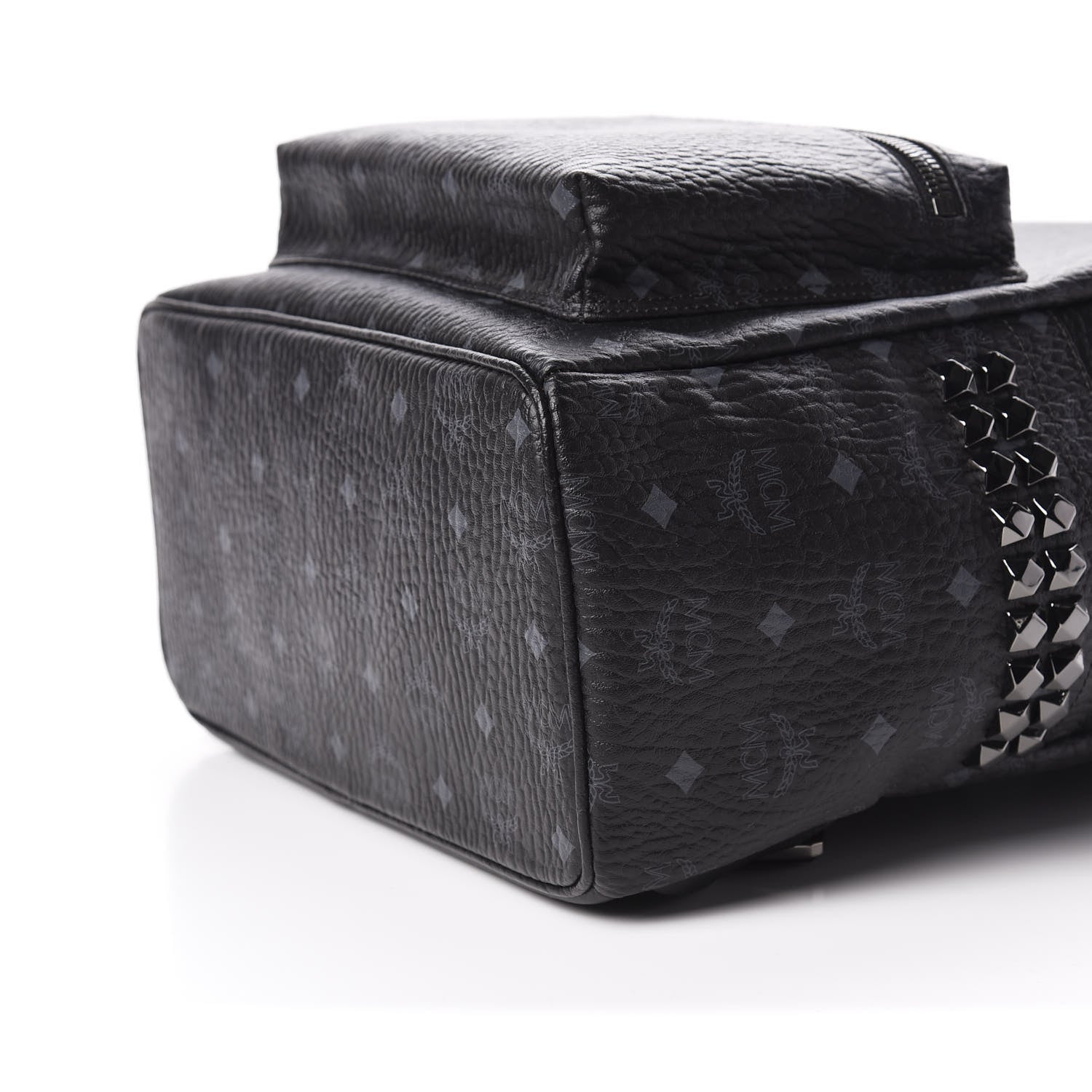 MCM Visetos Medium Side Studs Stark Backpack Black 7 of 9