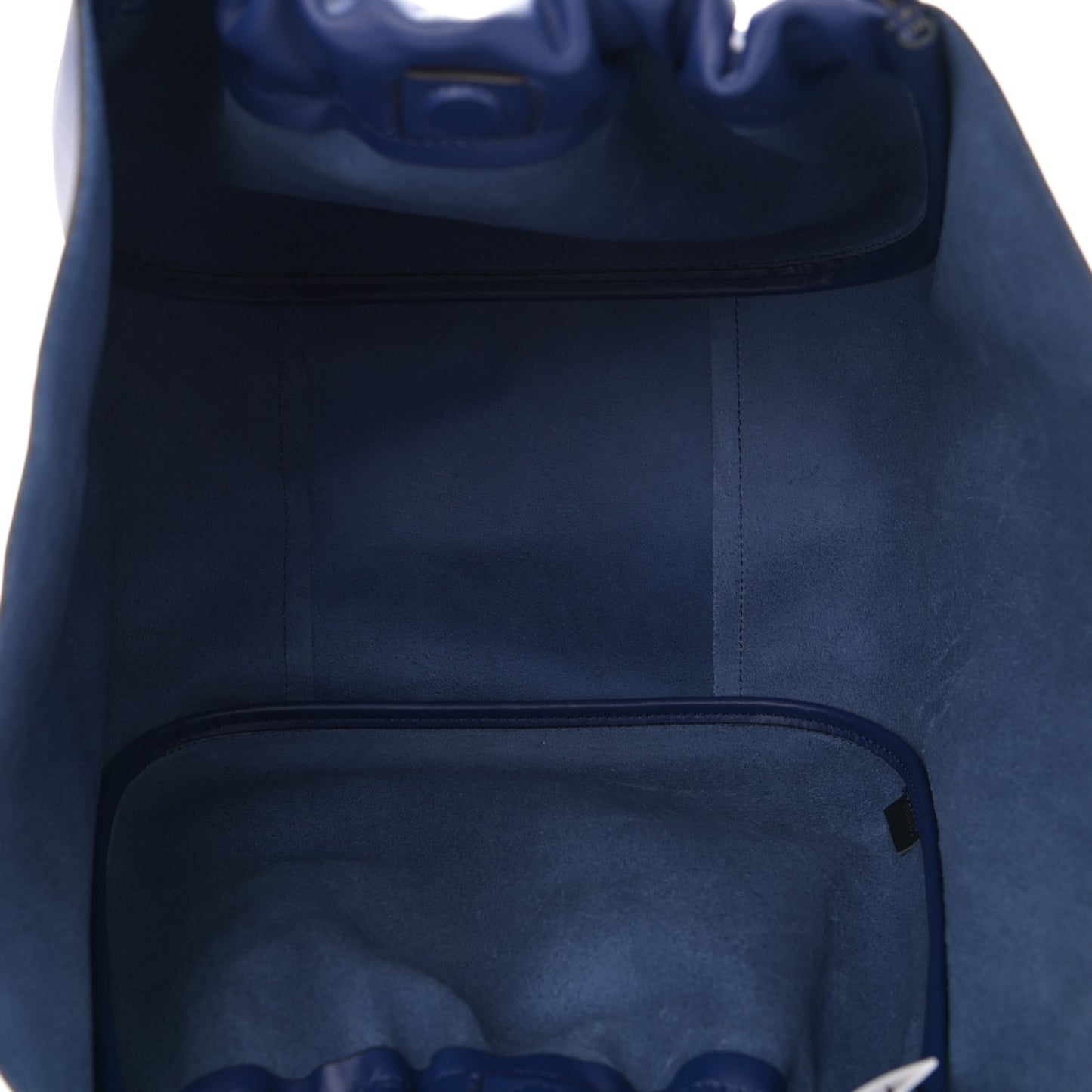 Calfskin Large Ruched Tote Cobalt