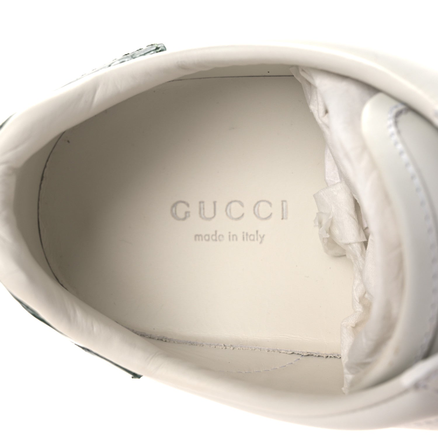 Gucci Calfskin Crocodile Web Womens Ace Sneakers 39 White Green 9 of 13