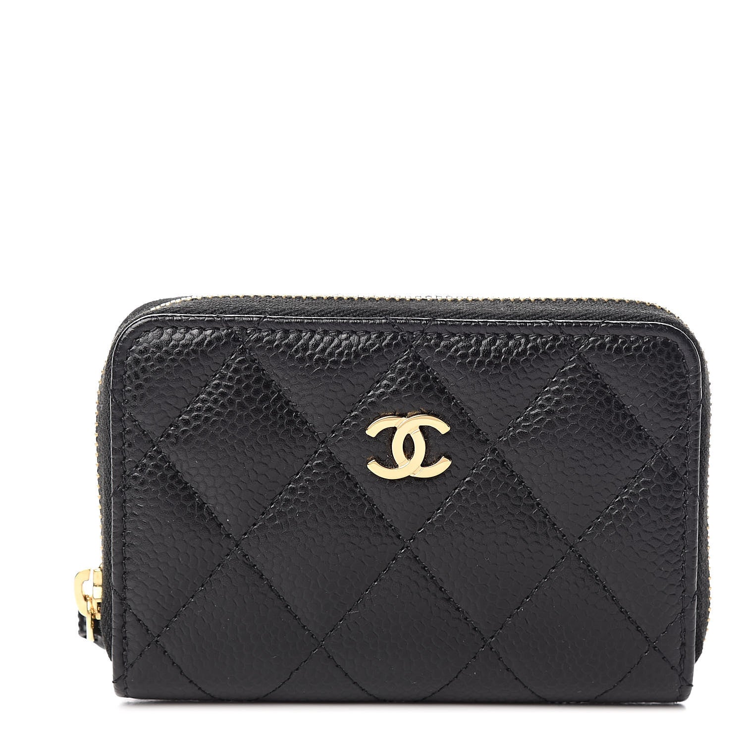 Chanel Caviar Quilted Zip Coin Purse Black 1 of 8