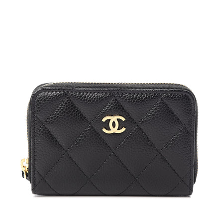 Chanel Caviar Quilted Zip Coin Purse Black 1 of 8