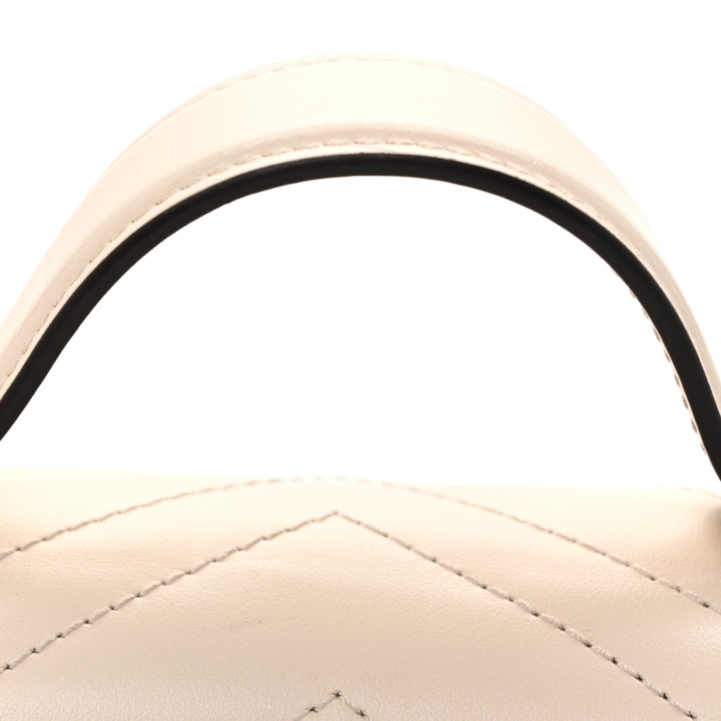 Calfskin Matelasse Mini GG Marmont Top Handle Shoulder Bag White