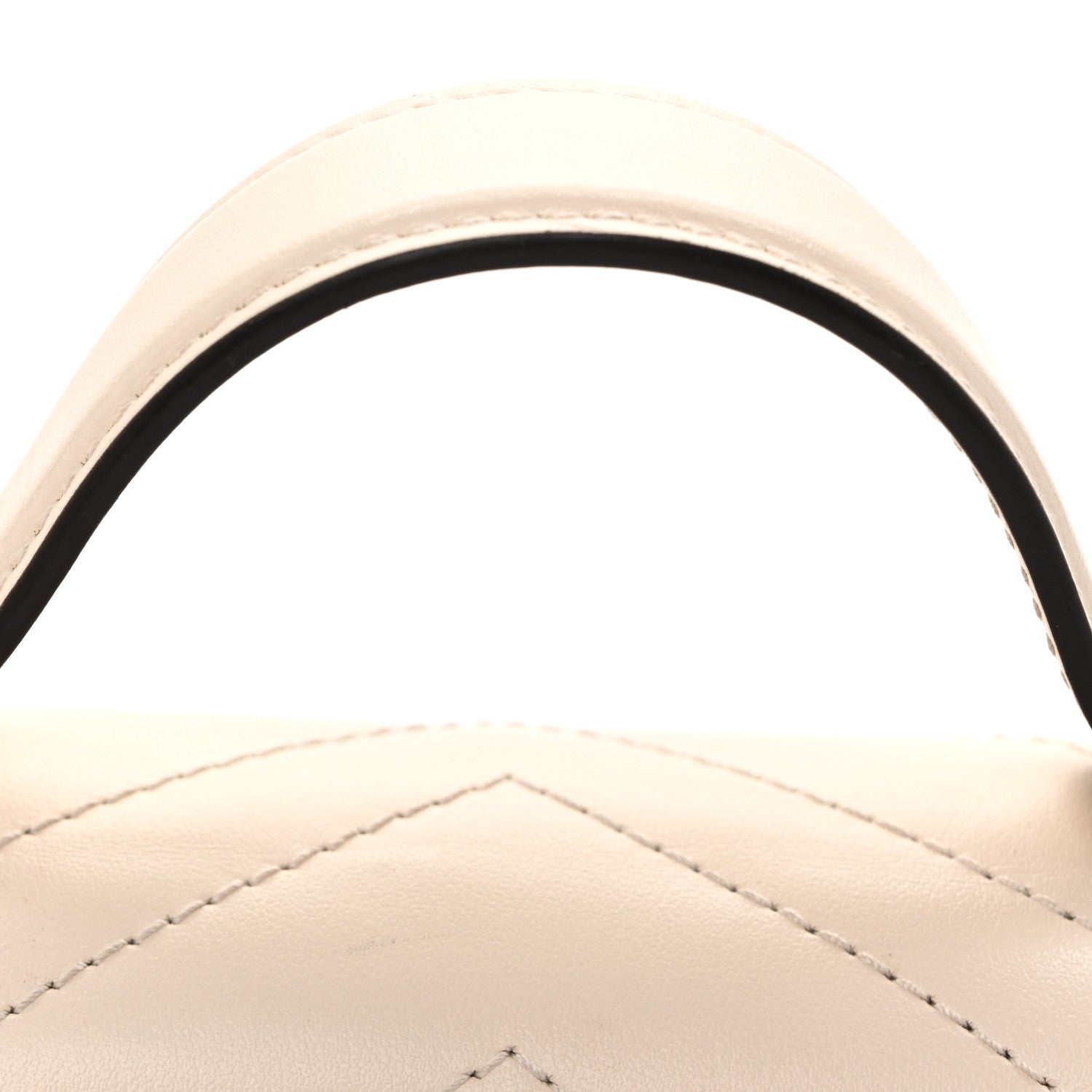 Gucci Calfskin Matelasse Mini GG Marmont Top Handle Shoulder Bag White 13 of 16
