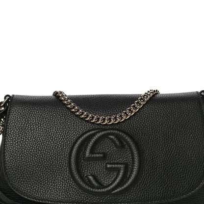 Gucci Pebbled Calfskin Medium Soho Flap Crossbody Black 9 of 12