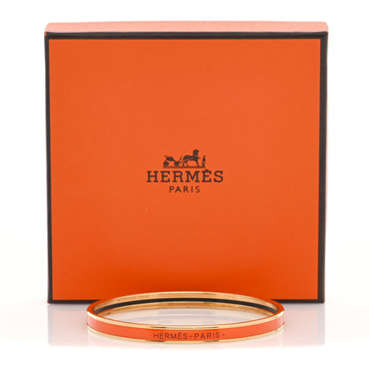 Hermes Enamel Uni Bangle 62 Orange Fruite 6 of 6
