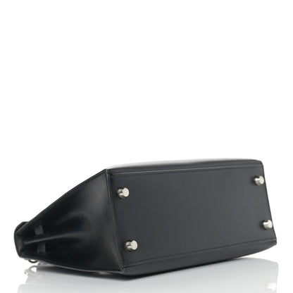 Hermes Box Kelly Sellier Guilloche 25 Black 4 of 13