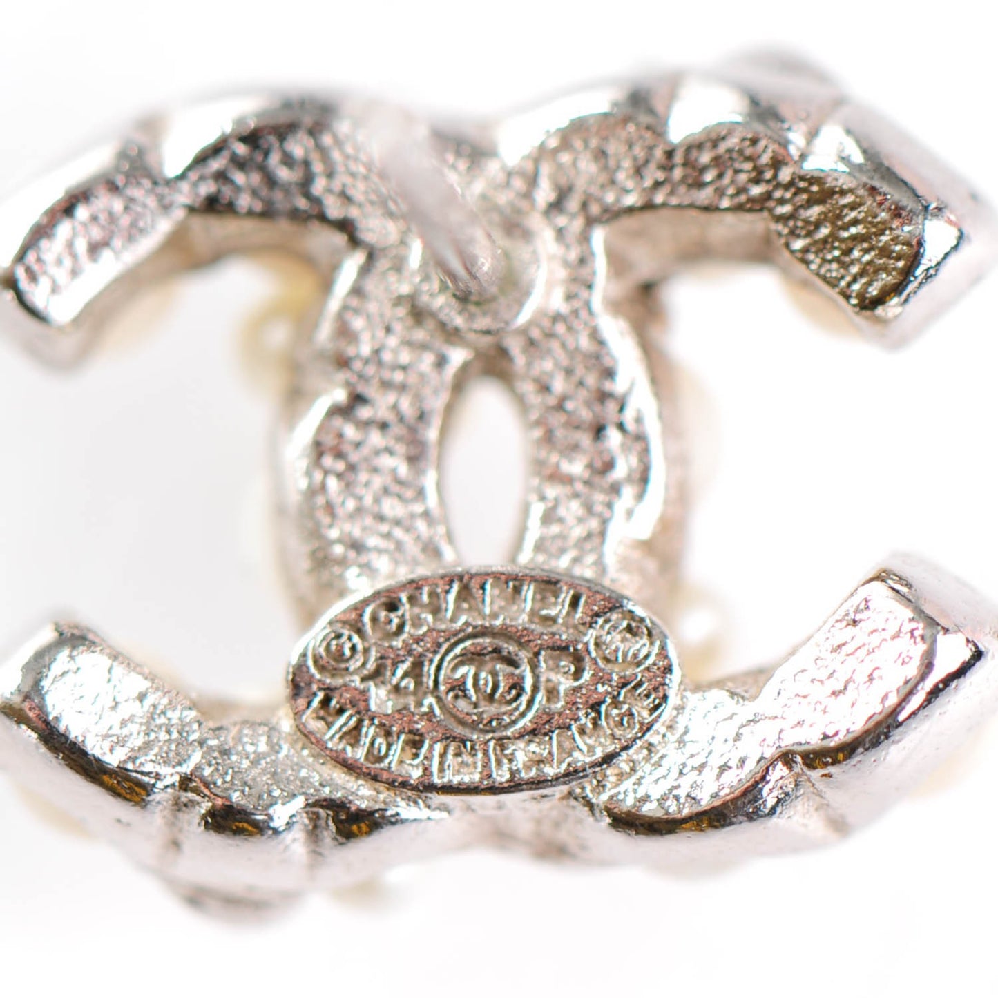 Pearl CC Earrings Silver