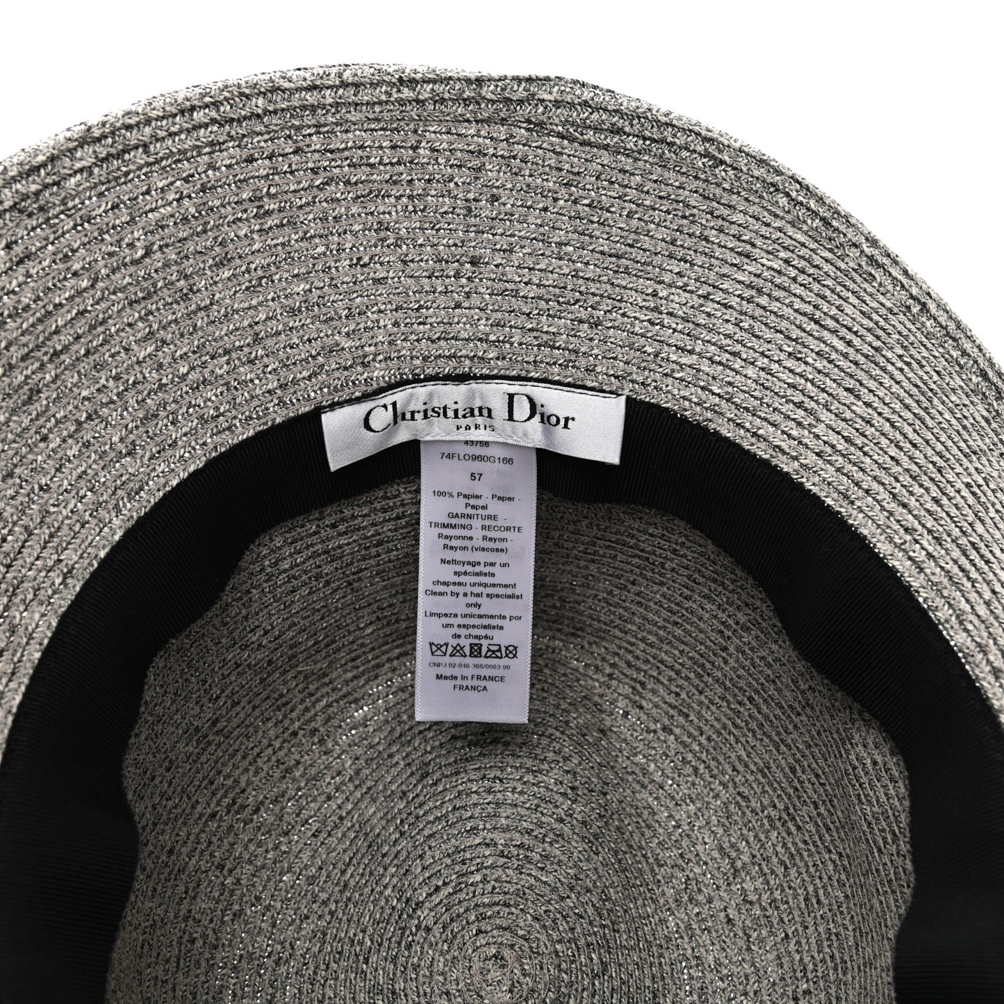 Paper Woven Hat 57 Grey