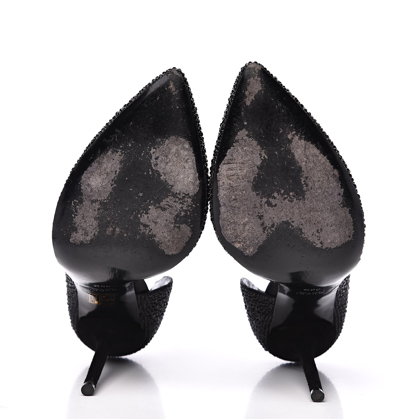 Satin Crystal Pumps 39.5 Black
