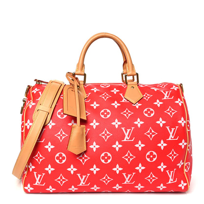 Louis Vuitton Calfskin Monogram Speedy P9 Bandouliere 40 Red 1 of 9